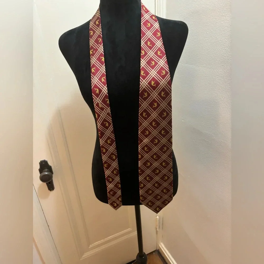 Tommy Bahama Men's Neck Tie Silke red and gold